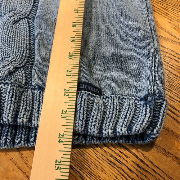 Blue Willi’s Cotton Fisherman Cable Knit Sweater Denmark Indigo Dyed Vintage - Picture 11 of 13